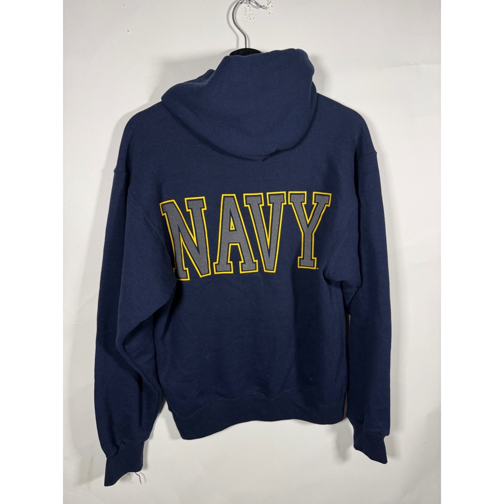 Soffe US Navy Hoodie Mens Small Blue Yellow Seal Graphic Sweatshirt Made in USA - Picture 5 of 8